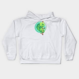 Chameleon on branch Kids Hoodie